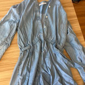 Denim Romper Long Sleeve
